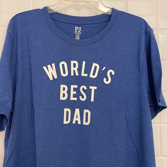 PJ Place, large graphic sleep tee. Blue, rib knit crew neck. Tag-lees label - Picture 5 of 17